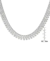 Macy's Fine Silver Plated Cubic Zirconia 3 Row Necklace