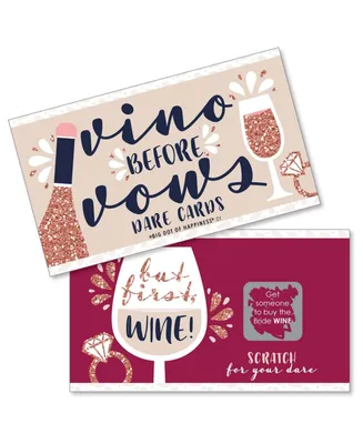 Vino Before Vows - Winery Bachelorette Party Game Scratch Off Dare Cards - 22 Ct