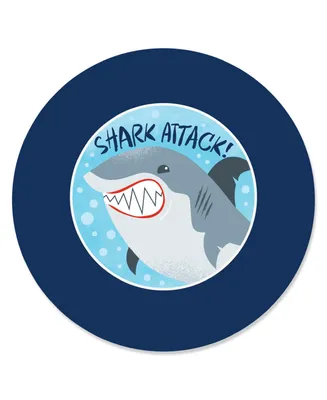 Shark Zone - Jawsome Shark Viewing Week Party Circle Sticker Labels - 24 Ct