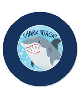 Shark Zone - Jawsome Shark Viewing Week Party Circle Sticker Labels - 24 Ct