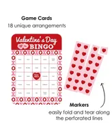 Big Dot of Happiness Conversation Hearts - Bingo Cards & Markers - Valentine's Day Bingo Game - 18 Ct