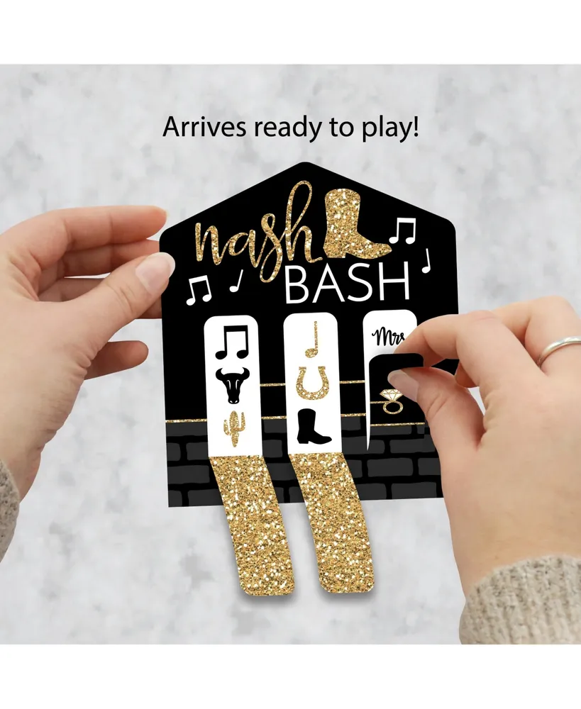 Nash Bash - Nashville Bachelorette Party Game Cards - Pull Tabs 3-in-a-Row 12 Ct
