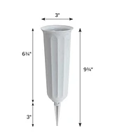 Novelty (05016) Plastic Round Bottom Cemetery Vase, Stone