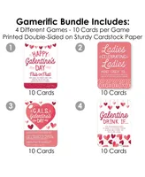 Big Dot of Happiness Happy Galentine's Day - 4 Valentine's Day Games 10 Cards Each - Gamerific Bundle