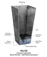Novelty 35270 Artstone Ella Tall Square Planter Grey - 27.5-inch