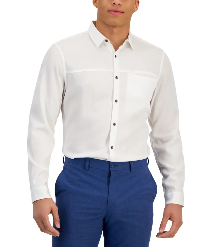 I.n.c. International Concepts Men's Classic Fit Luxe Long-Sleeve Shirt,  Created for Macy's