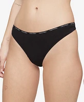 Calvin Klein Women's Signature Logo 5-Pk. Thong Underwear QD3712