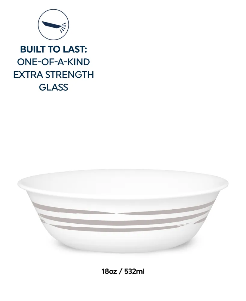 Corelle Brushed Silver-Tone Soup or Cereal Bowl - White, Silvery