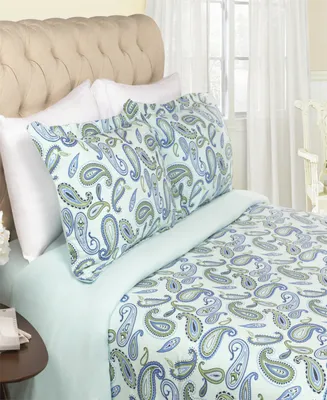 Superior Paisley Solid King 3-Piece Duvet Cover Set