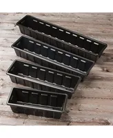 Novelty Manufacturing Polypropylene Flower Box Planter/Liner, Black, 30" L
