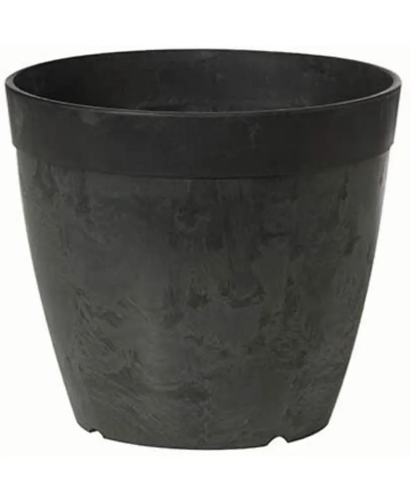 Novelty Manufacturing 03128 Round Dolce Flower Pot/Planter, Black, 12"