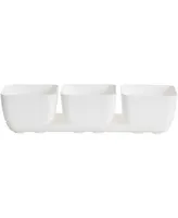 Novelty 10012 Herb & Succulent Trio Planter/Plastic Flower Pot, White, 12"