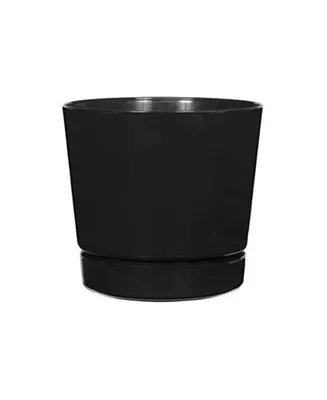 Novelty Full Depth Round Cylinder Black Pot, 8 inch