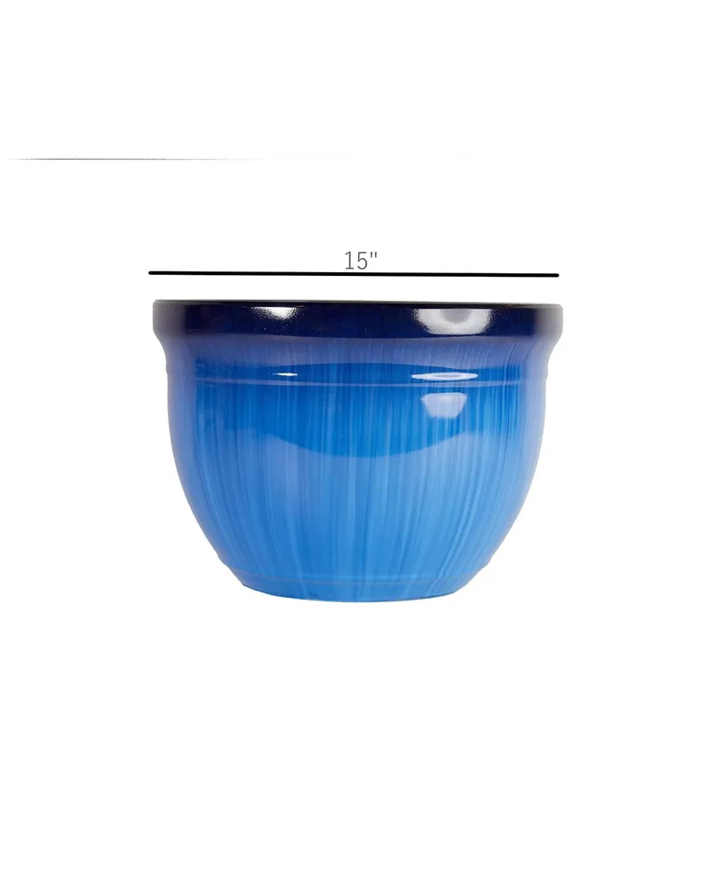 Gardeners Select MRR15-204 Madison Planter Blue Drip 15 Inch