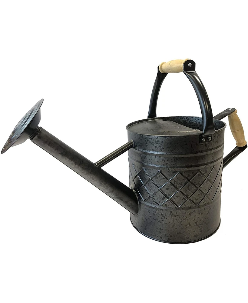 Gardener's Select Gardener Select Metal Diamond Watering Can, Black, 0.92 Gallons