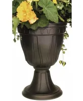 Dcn Plastic Tall Azura Urn Planter Black 20 inch height