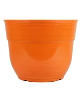 Garden Elements Glazed Brushed Happy Large Plastic Planter Bright 15 Inch