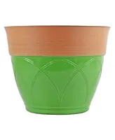 Garden Elements Colored Rim Large Plastic Planter 15 Inches