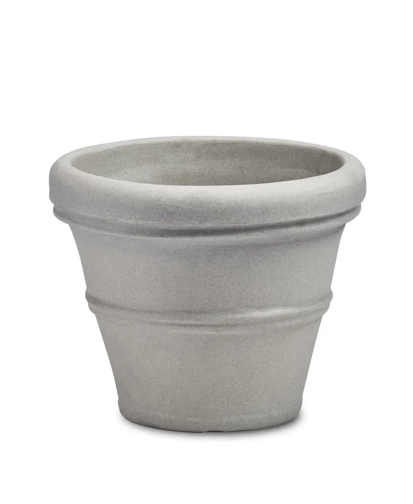 Crescent Garden RolledRim Brunello Planter 27" Weathered Concrete