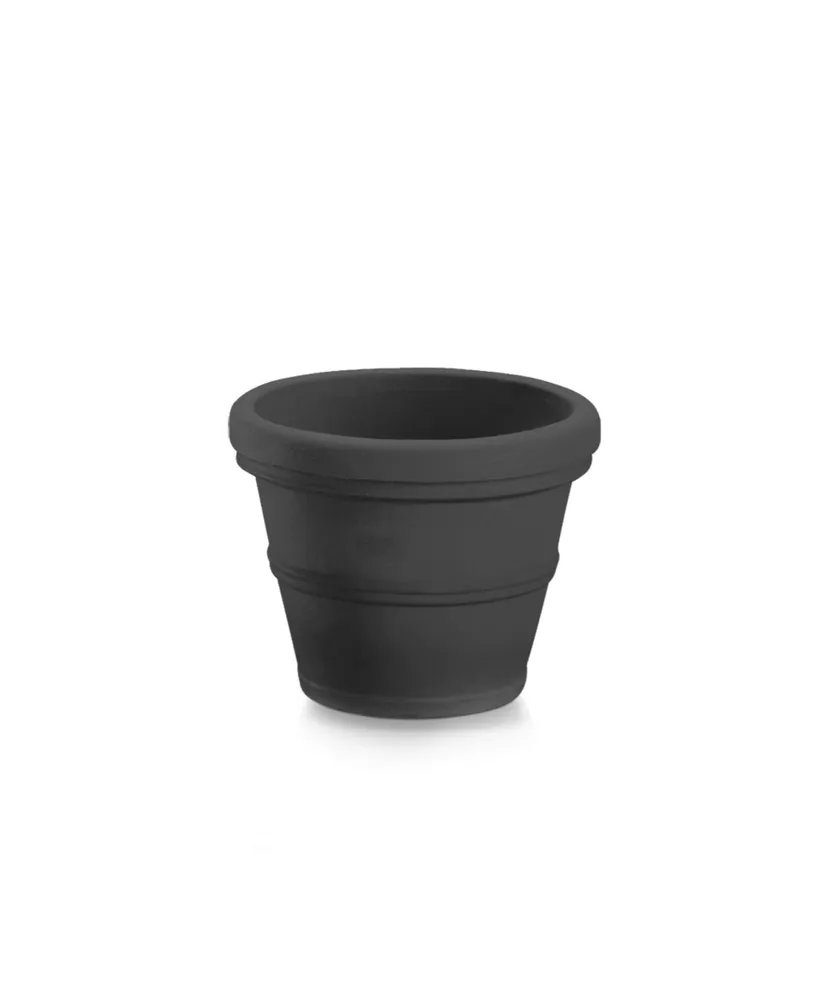 Garden Elements BC2616SC94 Turin Plastic Outdoor Round Planter Black 16 Inches