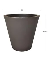 Tusco Products Cosmopolitan Collection Round Planter Espresso 13in