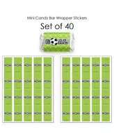 Goaaal - Soccer - Mini Candy Bar Wrapper Stickers - Party Small Favors - 40 Ct