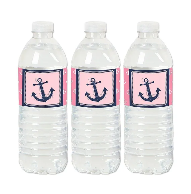 Nautical Baby Shower Personalized Water Bottle Labels