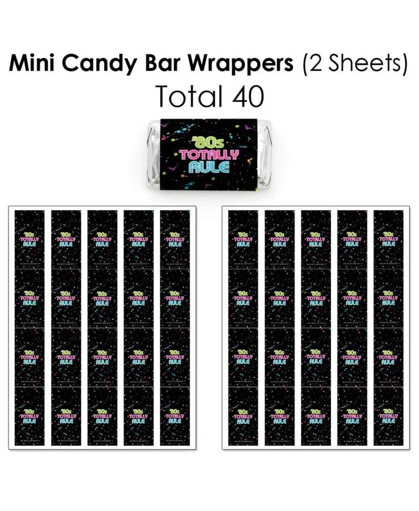 80's Retro - Totally 1980s Party Candy Favor Sticker Kit - 304 Pieces