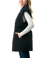 Marcus Adler Women's Zipper Front Quilted Long Vest