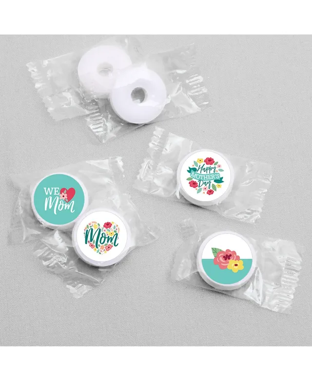 Big Dot of Happiness Colorful Floral Happy Mother's Day - We Love Mom Party  Circle Sticker Labels - 24 Count