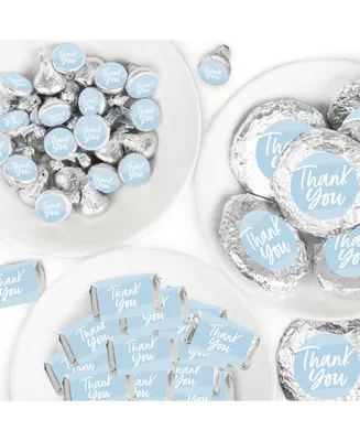 Dusty Blue Elegantly Simple - Guest Party Favors Candy Favor Sticker Kit 304 Pc