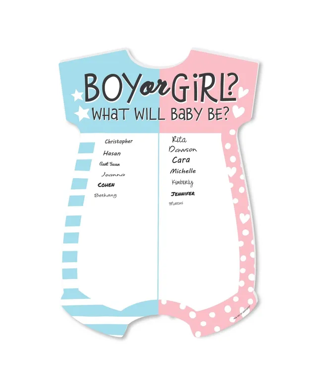 Big Dot Of Happiness Baby Gender Reveal - Team Boy or Girl Party Circle  Sticker Labels - 24 Count - Assorted Pre