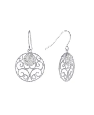 Giani Bernini Crystal (0.31 ct.t.w) Round Filigree Drop Earrings in Sterling Silver