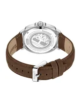 Timberland Men's Bailard Brown Genuine Leather Strap Watch, 44mm