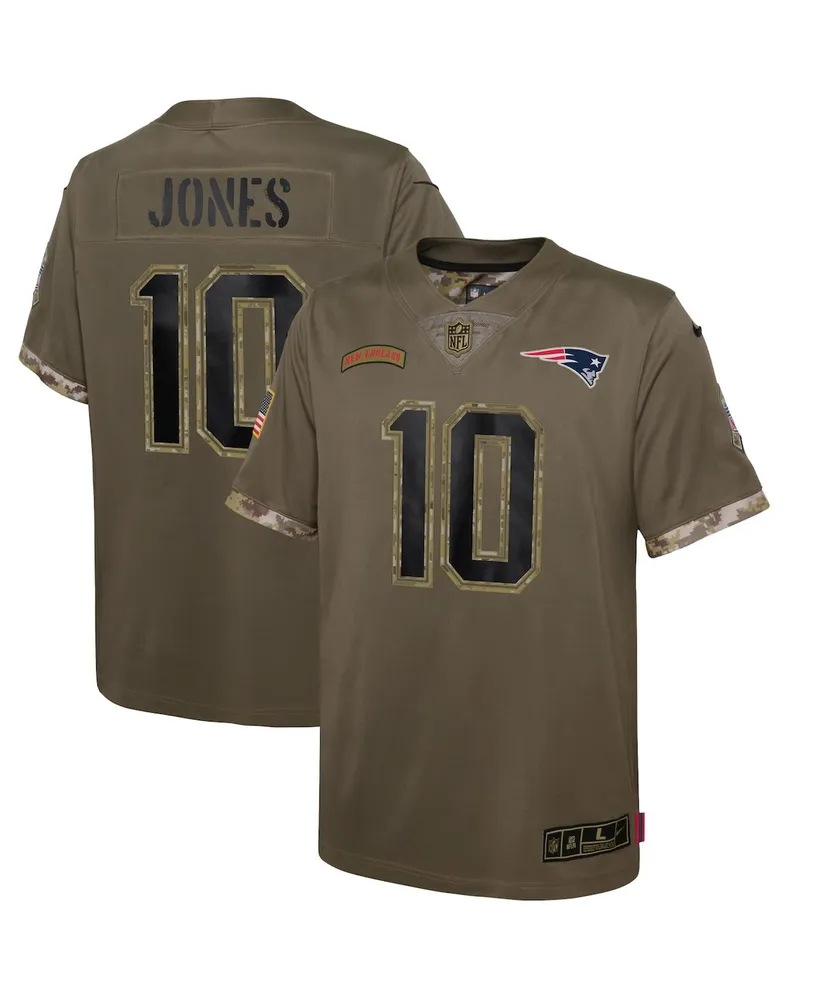 Big Boys Nike Mac Jones Olive New England Patriots 2022 Salute To Service Player Limited Jersey