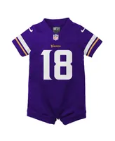 Newborn and Infant Boys Girls Nike Justin Jefferson Purple Minnesota Vikings Game Romper Jersey