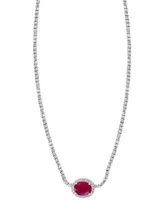 Effy Ruby (1-7/8 ct. t.w.) & Diamond (2-1/2 ct. t.w.) 18" Collar Necklace in 14k White Gold