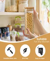 Berkware Mini Glass Jar Set and Air Tight Sealable Containers for Kitchen and Pantry Organization, for Coffee Tea Sugar and Candy, 12 Piece