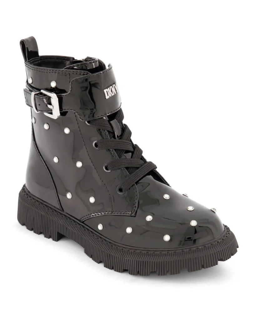 Dkny Little Girls Ava Dila Moto Side Zipper Crystal Boot