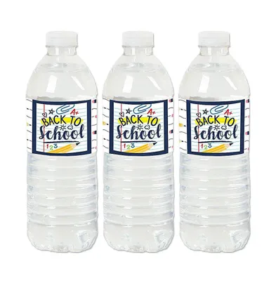 Back to School - First Day of School Water Bottle Sticker Labels - 20 Ct