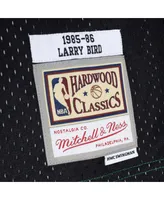 Men's Mitchell & Ness Larry Bird Black, Kelly Green Boston Celtics Hardwood Classics 1985-86 Split Swingman Jersey