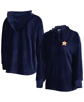 Women's Touch Navy Houston Astros End Line Pullover Hoodie