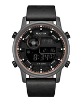 Kenneth Cole Reaction Men's Digital Black Synthetic Leather Strap Watch