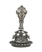2028 Women's Silver-Tone Crown Shaped Handle Flower and Vase Wax Stamp