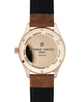 Frederique Constant Men's Swiss Automatic Classic Index Brown Leather Strap Watch 40mm