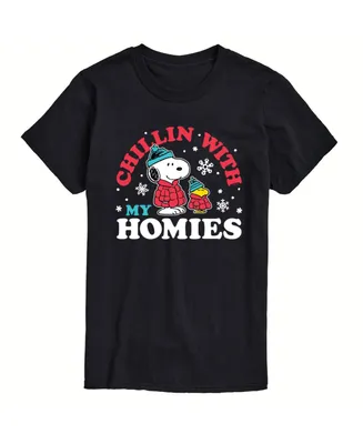 Airwaves Men's Peanuts Chilling with Homies Short Sleeve T-shirt