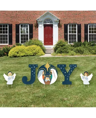 Big Dot of Happiness Holy Nativity - Yard Sign Outdoor Lawn Decor - Christmas Yard Signs - Joy