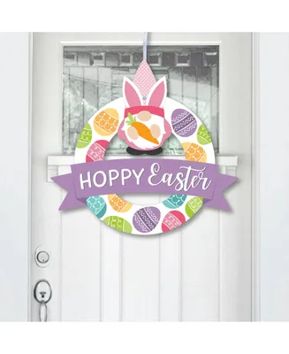 Easter Gnomes - Outdoor Spring Bunny Party Decor - Front Door Wreath
