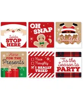 Big Dot of Happiness Jolly Santa Claus - Funny Christmas Party Decorations Drink Coasters - Set of 6