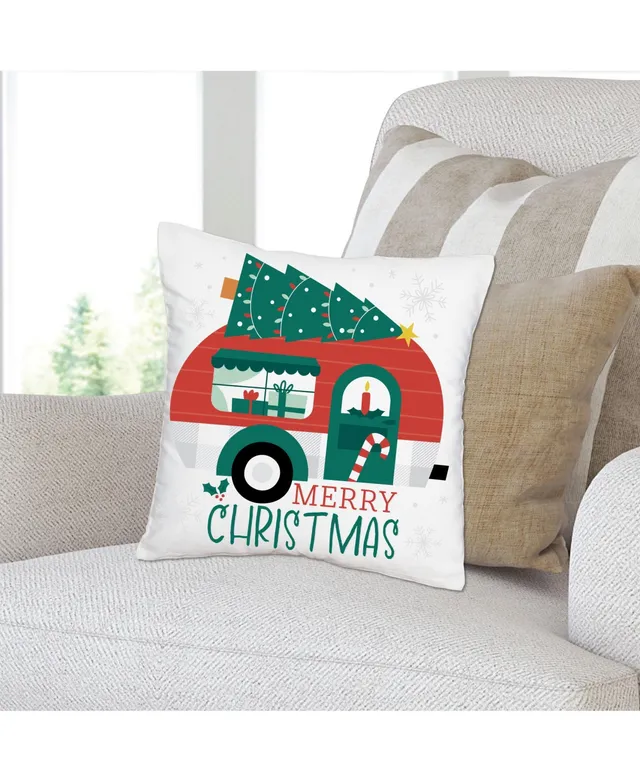 Big Dot of Happiness Winter Penguins - Holiday and Christmas Party Home  Decorative Canvas Cushion Case - Throw Pillow Cover - 16 x 16 Inches